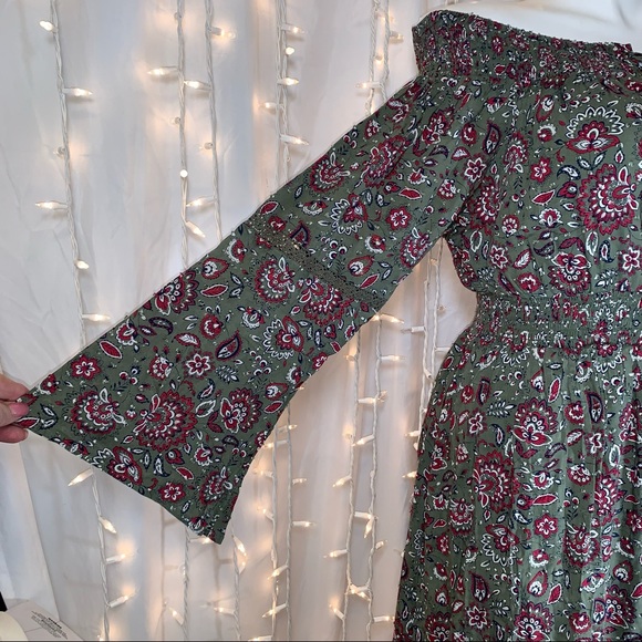 TORRID ⭐️ Floral Off-Shoulder Lace Up Challis Skater Dress - Picture 6 of 11